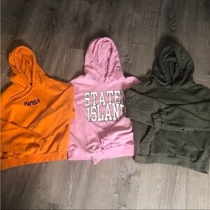 Divided Kids Hoodie Set in Orange, Pink & Olive Green